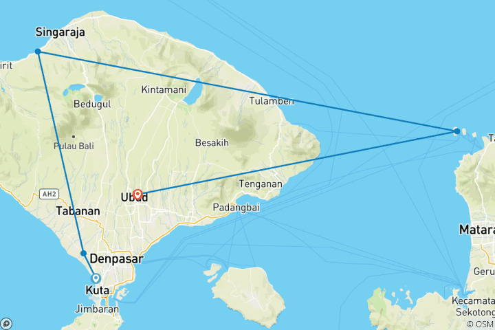 Map of Bali Experience 12 Day