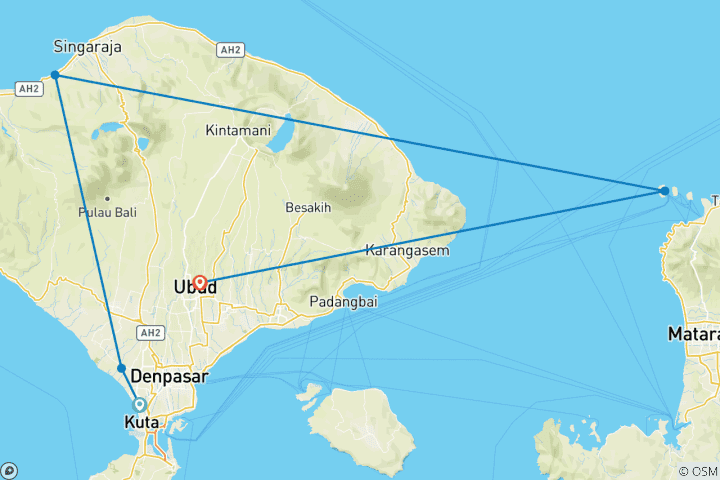 Map of Bali Experience 12 Day