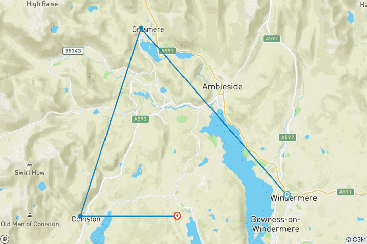 Karte von Literarische Wanderungen im Lake District