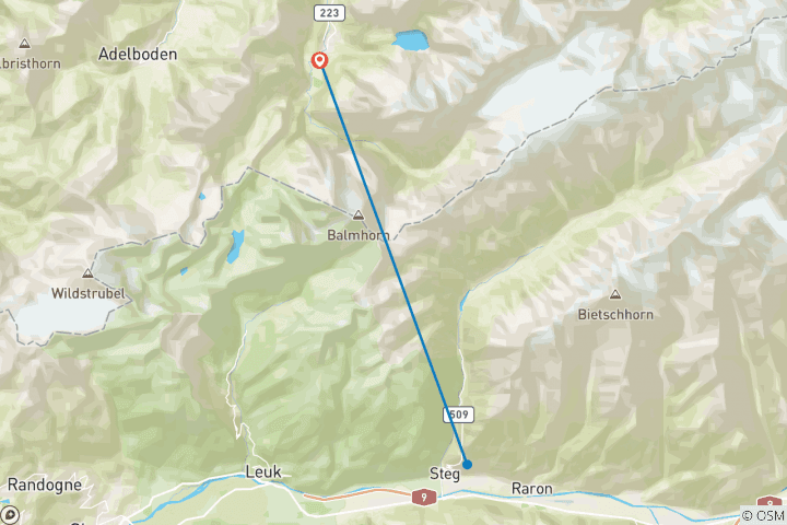 Carte du circuit Promenade classique dans les Alpes suisses