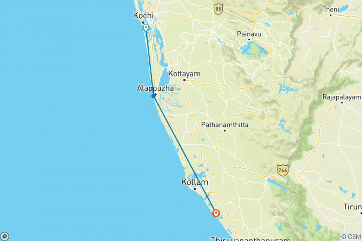 Map of Cycle the Coast of Kerala