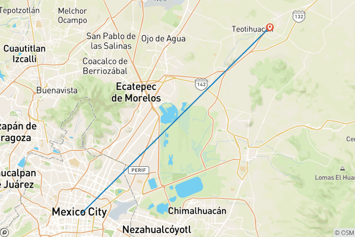 Carte du circuit Mexico : Jour des morts Original (from Mexico to San Juan Teotihuacán)