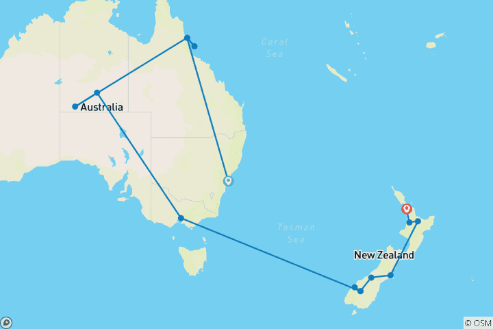 Carte du circuit Réveillon du Nouvel An en Australie