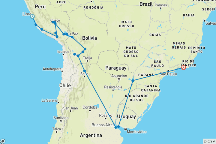 Map of South America Highlights