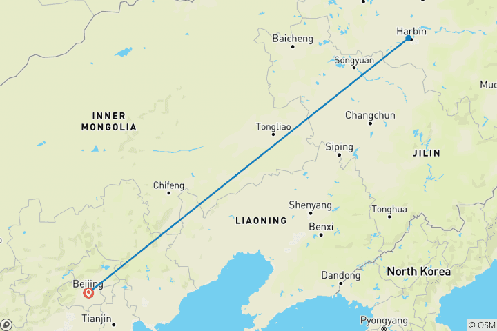 Map of Harbin Ice Festival Express - 6 Days