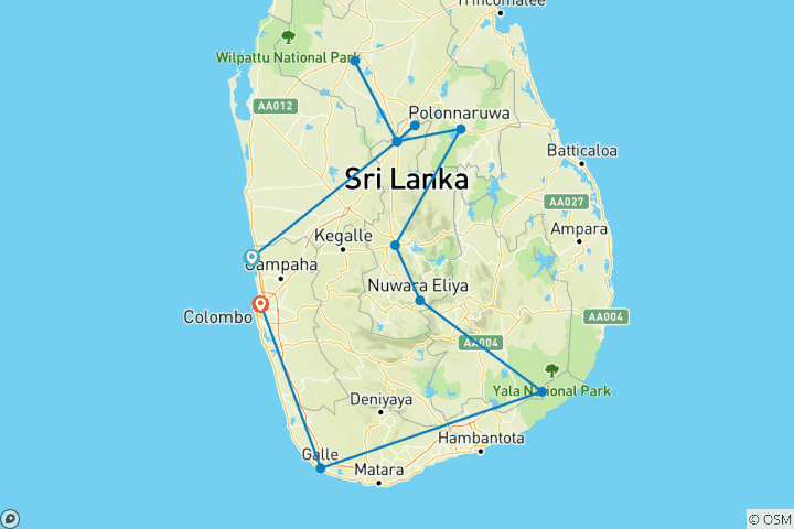 Mapa de Premium Sri Lanka a fondo