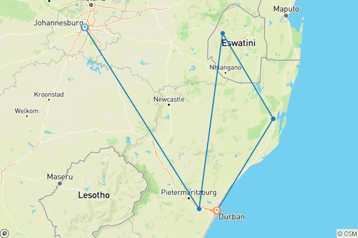 Map of Kruger and the Kingdoms Safari