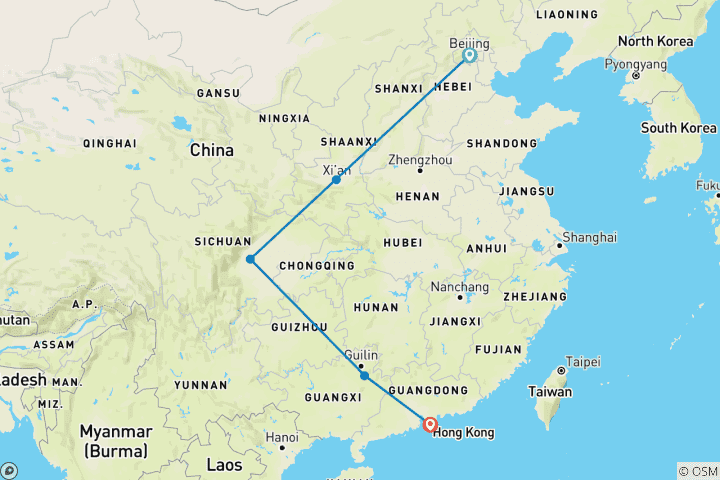 Carte du circuit La Chine réelle