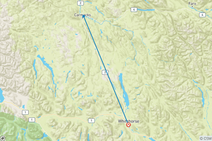 Karte von Yukon River: Der Klassiker (Lake Laberge nach Carmacks)