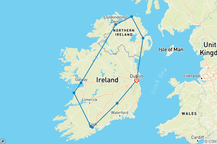 Map of Ireland in a Week (Classic, Winter, 8 Days)