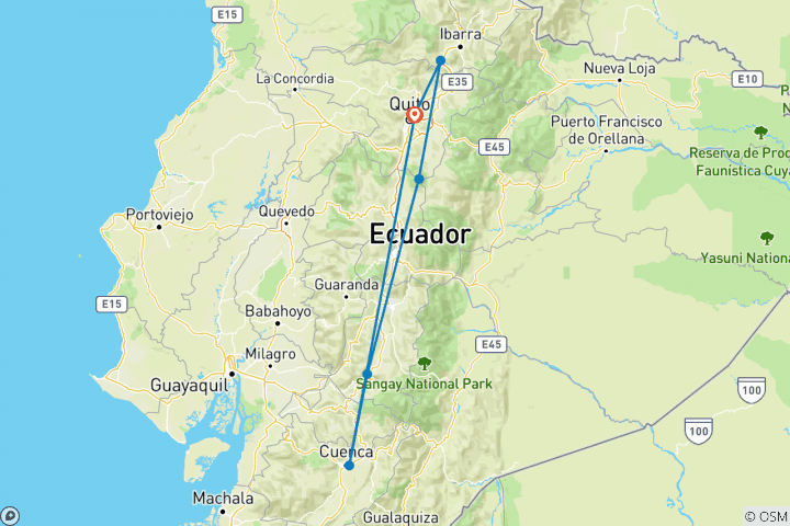 Map of Highlands of Ecuador