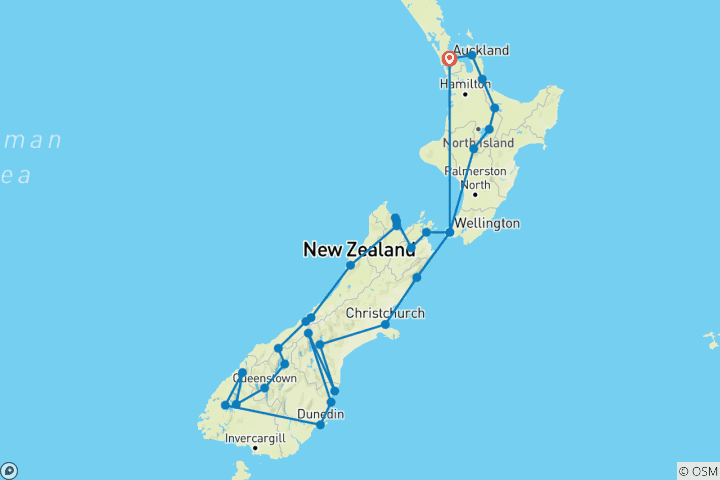 Mapa de Total Aotearoa desde Auckland - mejor valorado por National Geographic