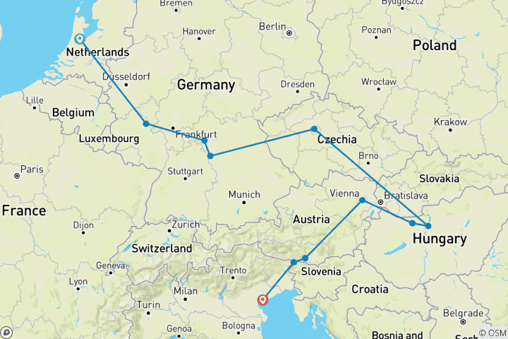 Carte du circuit Rhapsodie européenne (Classic, Start Amsterdam)