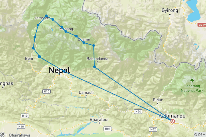 Mapa de Circuito del Annapurna