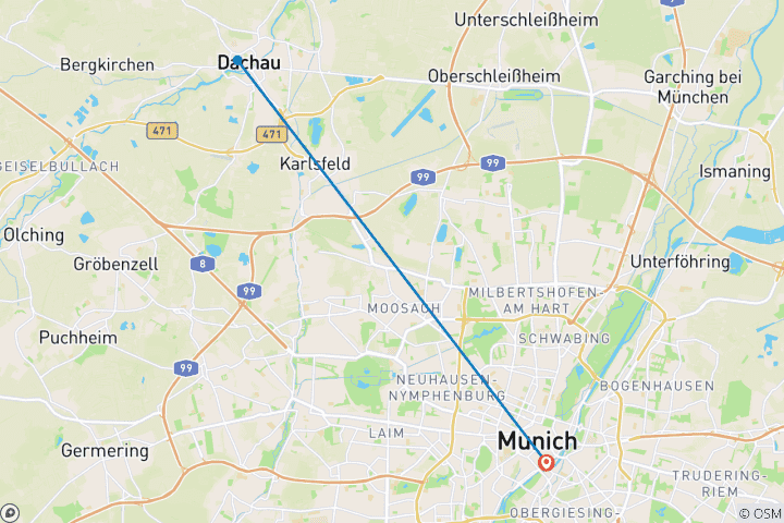 Map of Munich Oktoberfest - Hotel & Hostel Packages