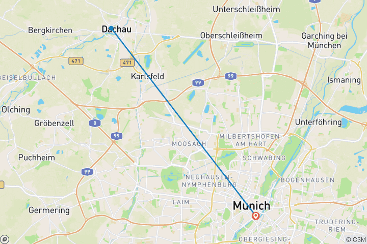 Carte du circuit Marchés de Noël de Munich