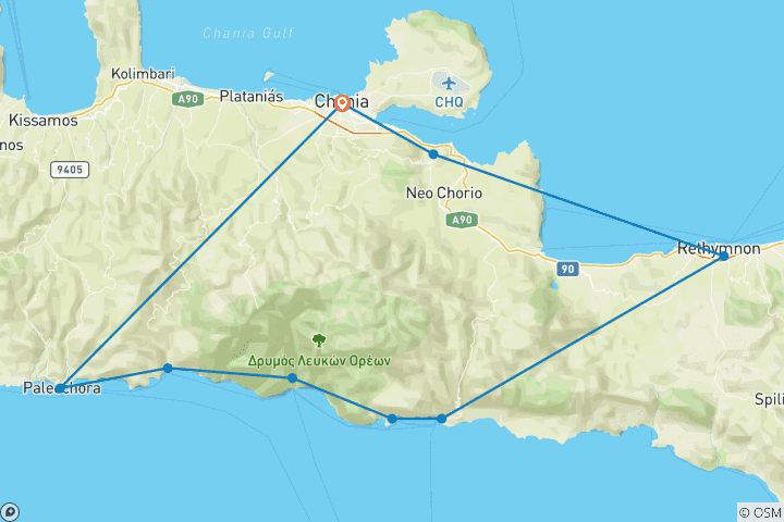 Carte du circuit Marcher en Crète