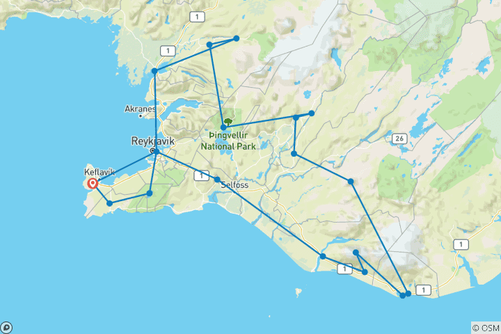 Carte du circuit Le cercle d'or en voiture