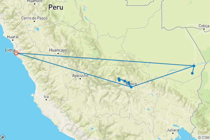 Carte du circuit Le voyage des Incas