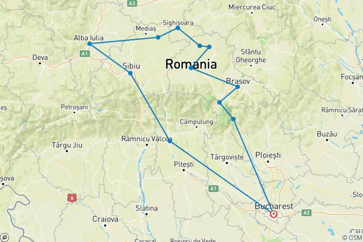 Carte du circuit Circuit des châteaux de Transylvanie en 4 jours au départ de Bucarest