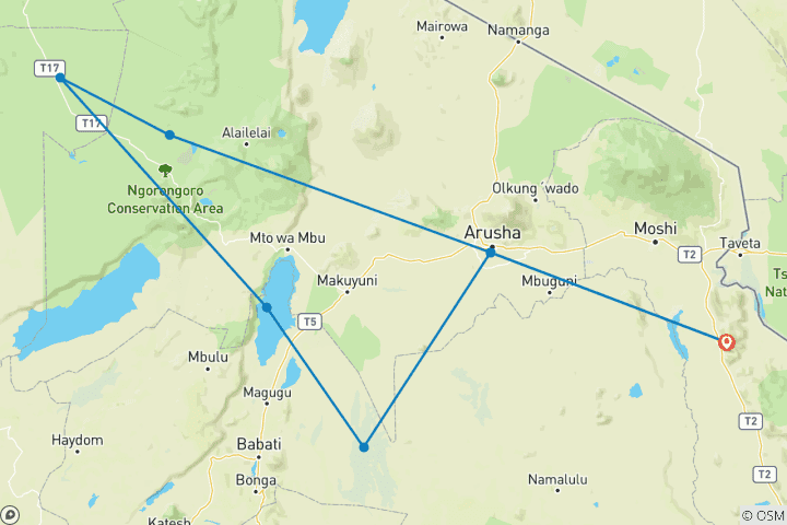 Map of Simba Safari, Tanganyika Wilderness Camps