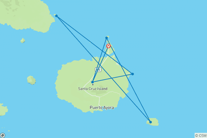 Carte du circuit 4 jours Me Gusta Galapagos Santa Cruz Island