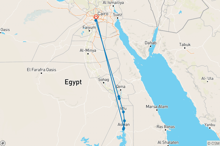 Map of Wonders of Egypt (Classic, Summer, 9 Days)