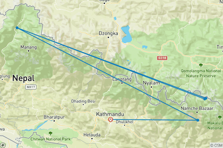 Karte von 4-stündige Hubschrauber- zum Mt. Everest über Lukla, Syangboche & Kalapathar