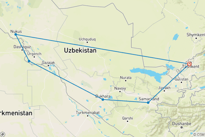 Map of On the Footsteps of the Silk Road