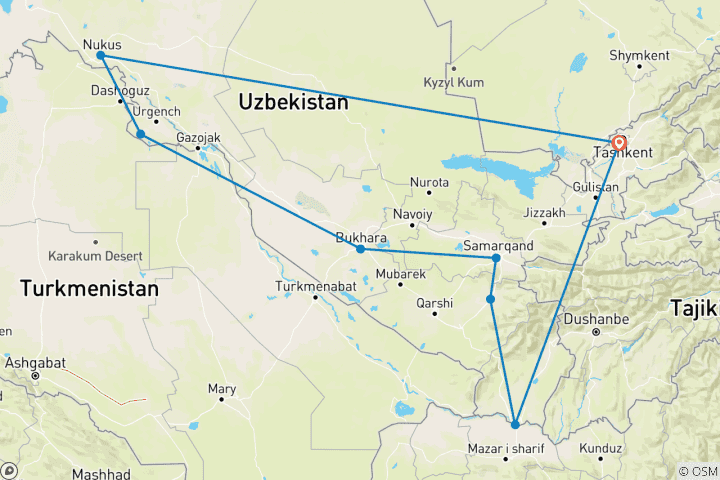 Mapa de Cruce de rutas caravaneras de la Gran Ruta de la Seda