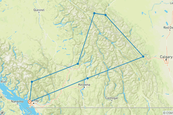 Karte von Kanada und die Rocky Mountains