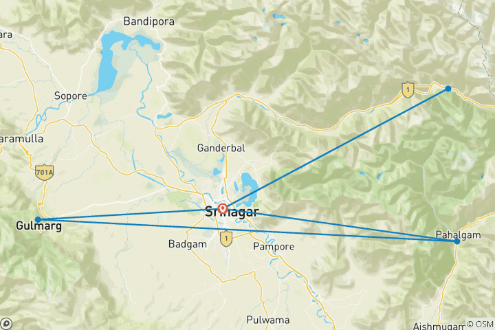 Mapa de Increíble Cachemira