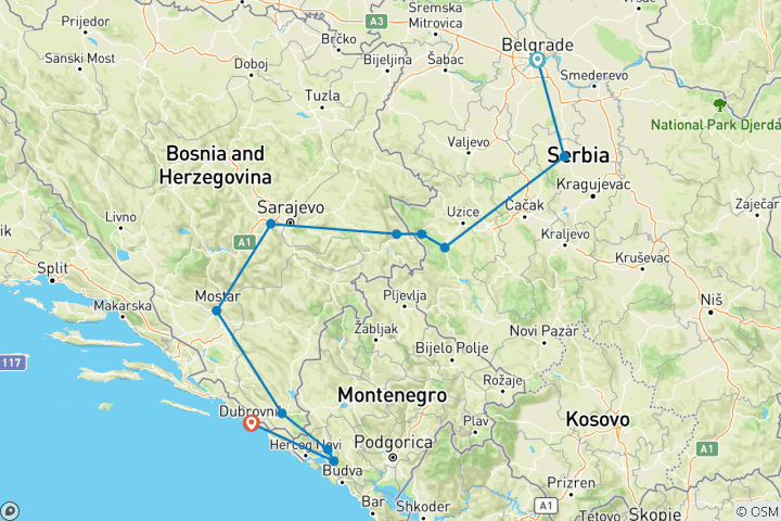 Map of Small Group: Balkan Essentials in 9 days