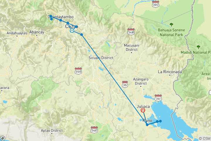 Mapa de Tesoros del sur - 8 días