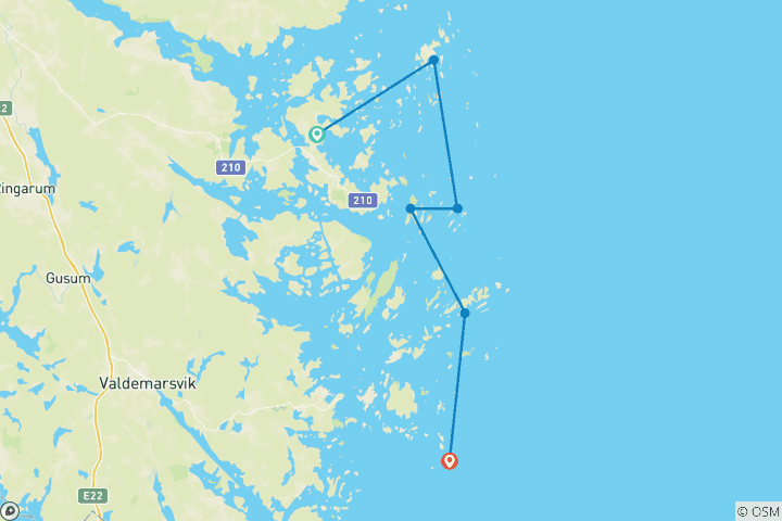 Map of Team Expedition - Guided Kayak & Wild Camp the Archipelago