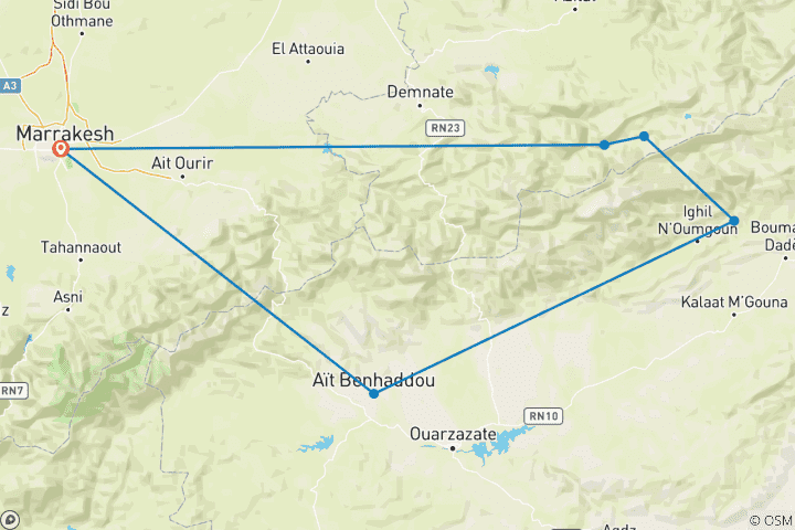 Carte du circuit Maroc : Expédition de femmes