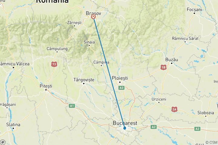 Carte du circuit Dracula City Break en Transylvanie de/à l'aéroport de Bucarest