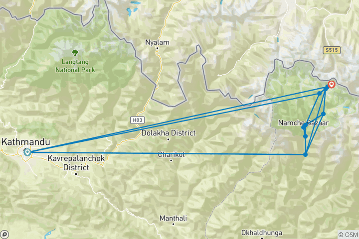 Map of Everest Base Camp Trek