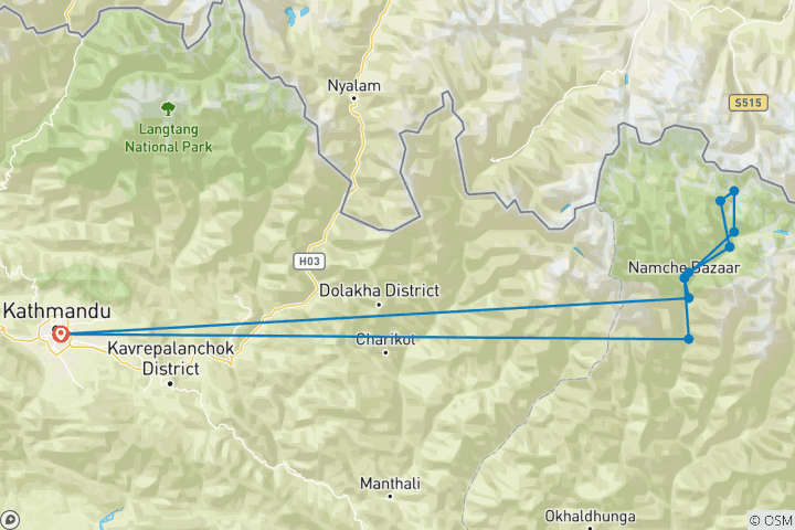 Map of Everest Base Camp Trek