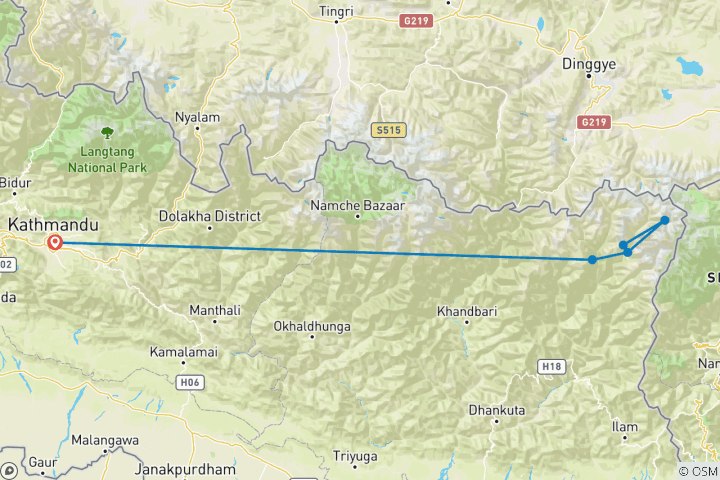 Map of Kanchenjunga Base Camp Trekking