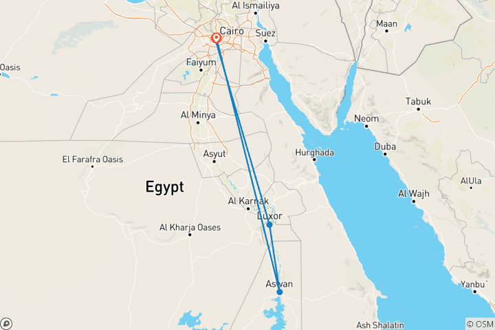 Carte du circuit Circuit privé de luxe en Égypte 8 jours, 7 nuits