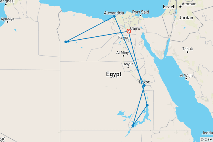 Carte du circuit Points forts de l'Égypte