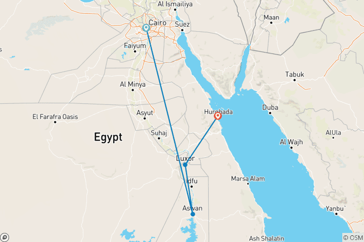 Carte du circuit Vacances en famille en Égypte - Amusement et découverte