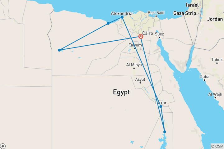 Mapa de Paquete turístico exótico de Egipto