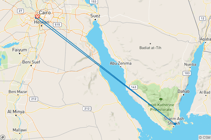 Carte du circuit Vacances romantiques de lune de miel en Égypte