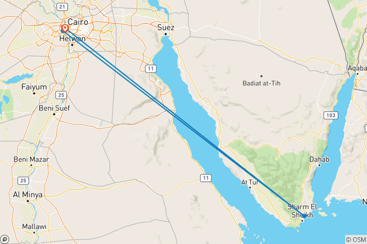 Carte du circuit Vacances romantiques de lune de miel en Égypte