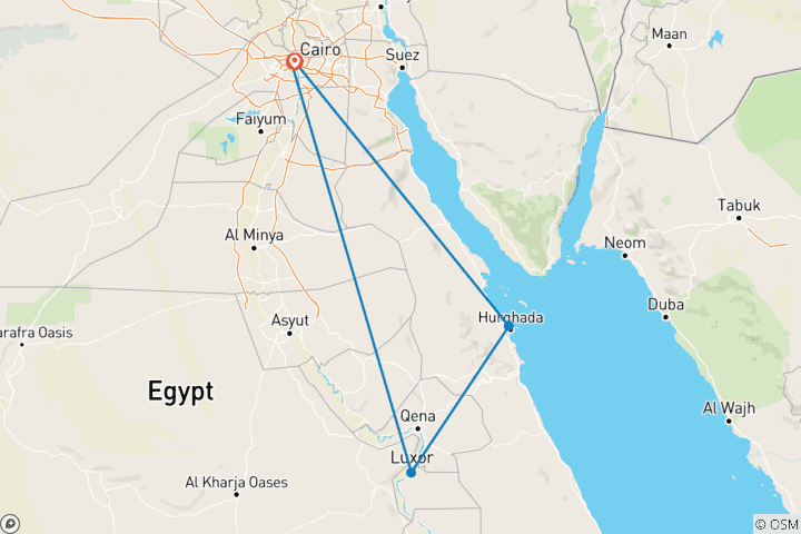 Carte du circuit Circuit Histoire et nature de l'Égypte 8 jours, 7 nuits