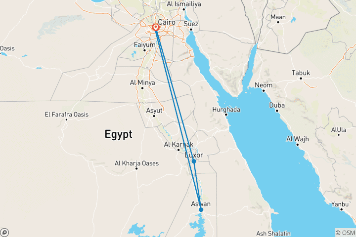 Carte du circuit Vacances de Noël - Dieux et Pharaons