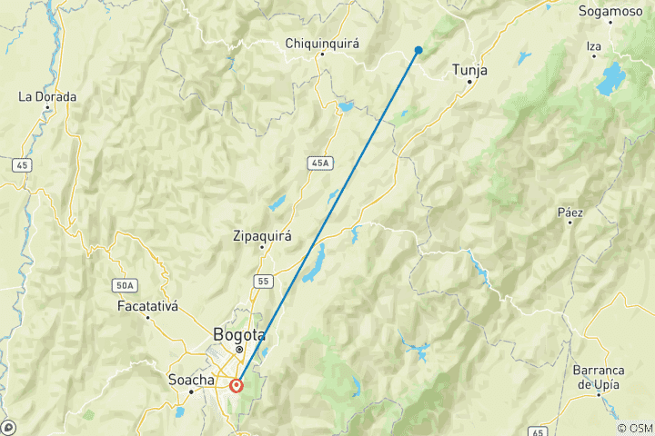 Map of 5 Days in Colombia: Bogota Colonial Paths and Sacred Salt