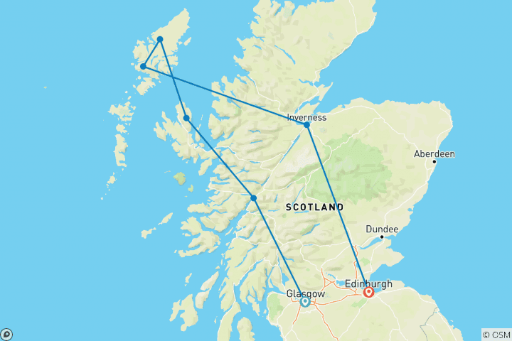 Map of Highlights of Scotland